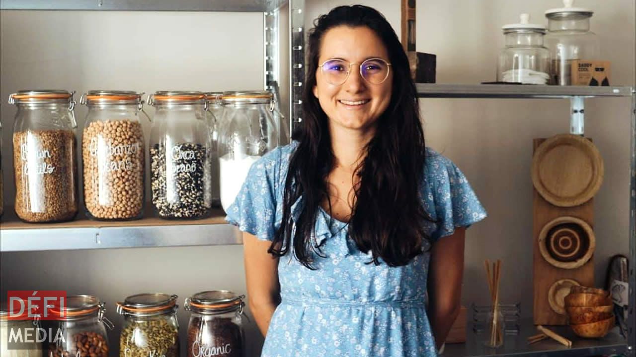 Émilie de Marcy Chelin propose des aliments secs vendus en vrac, mais aussi des produits éco-responsables. Plastic Free July