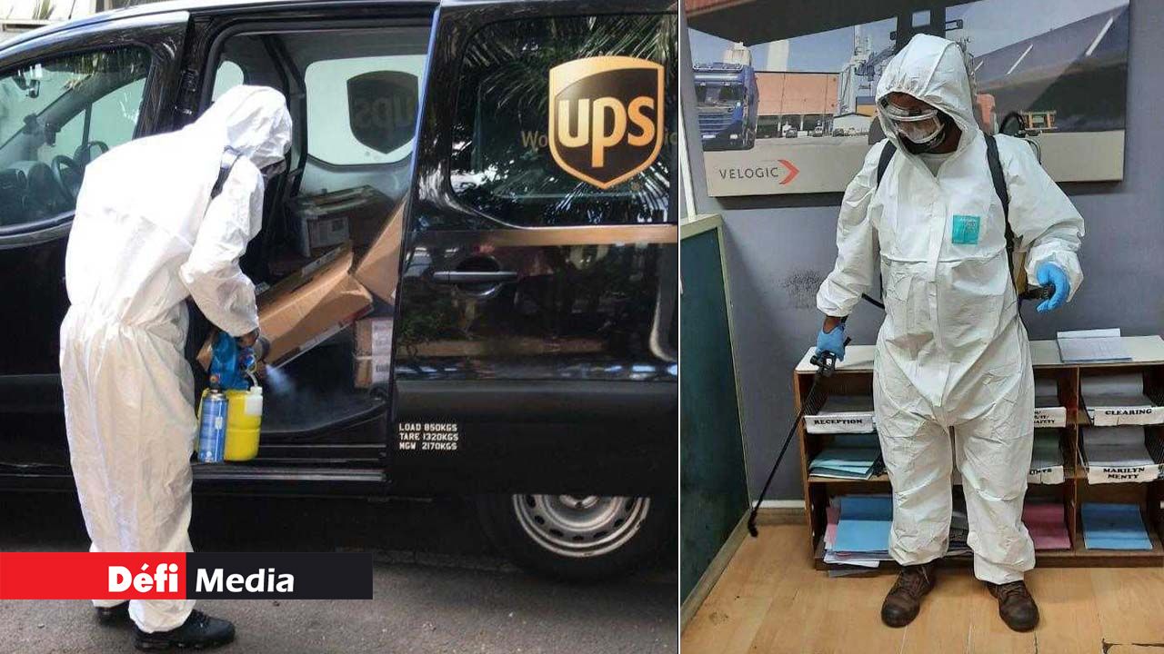 La désinfection des colis de UPS à Pailles et celle des locaux de Velogic à Plaisance