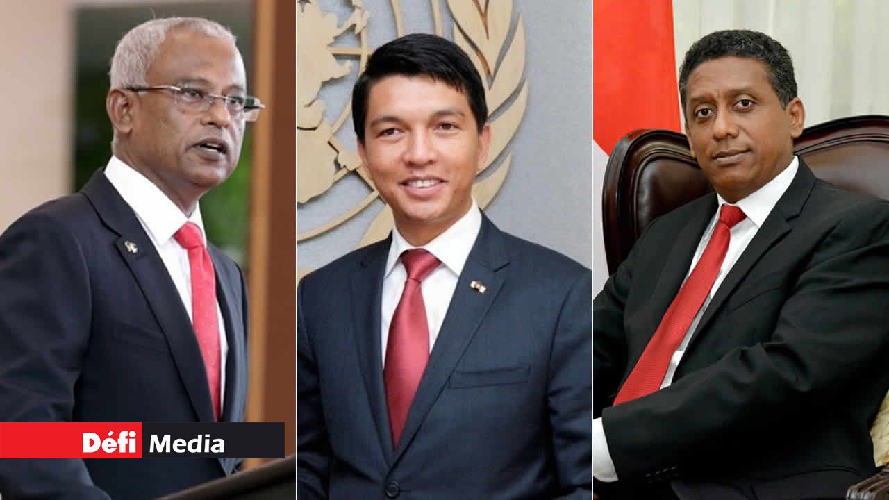 Ibrahim Mohamed Solih, Andry Rajoelina et Danny Faure