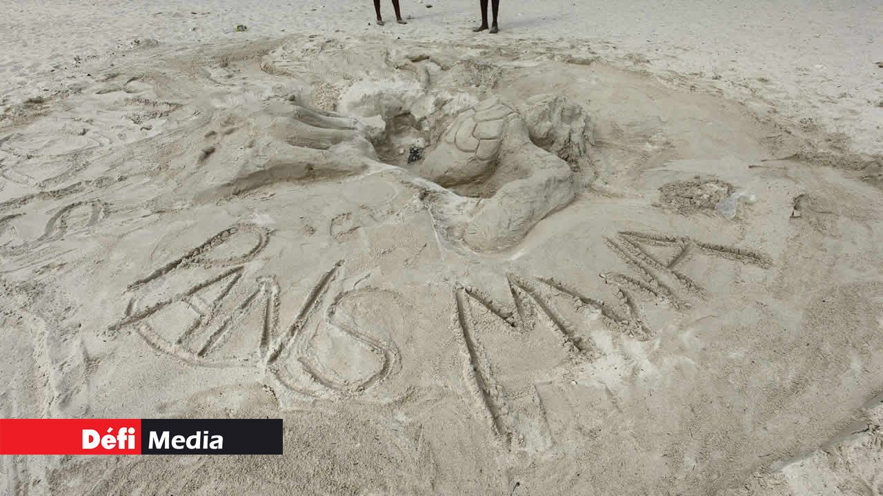 Cette sculpture, nommée “Pans MWA”, a été créée par Ketsia Veerabudren, Keniel Veerabudren, Merija Permal, Elija Permal et Youstasha Jugloll. Ces talentueux artistes viennent du Collège St. Andrew’s et du SSS de Beau Bassin.