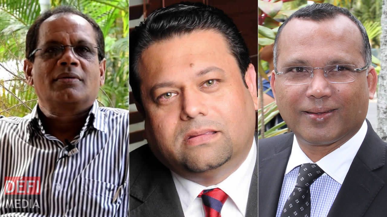 Ajay Gunness, Khushal Lobine et Satish Faugoo.
