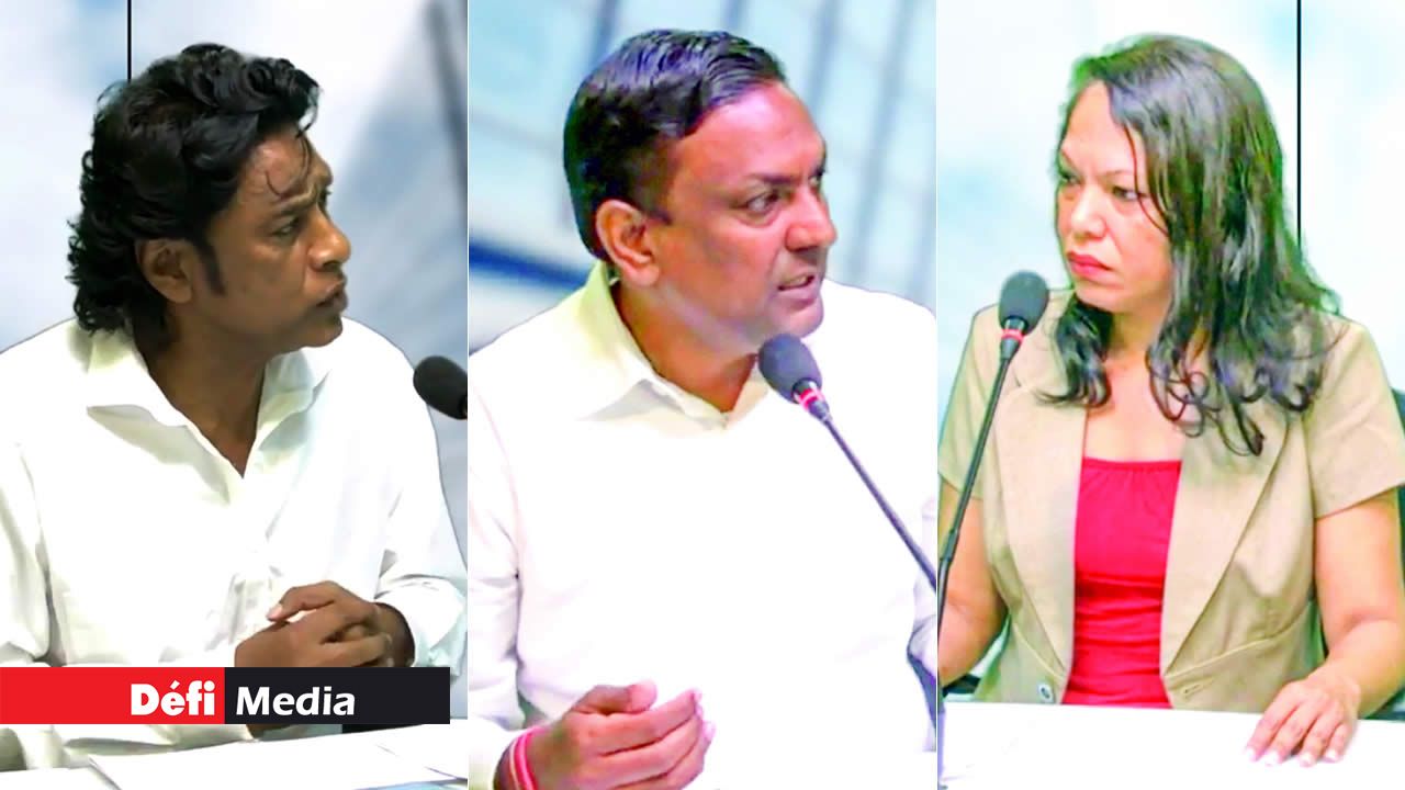 Nando Bodha, Dhanraj Boodhoo et Stéphanie Anquetil