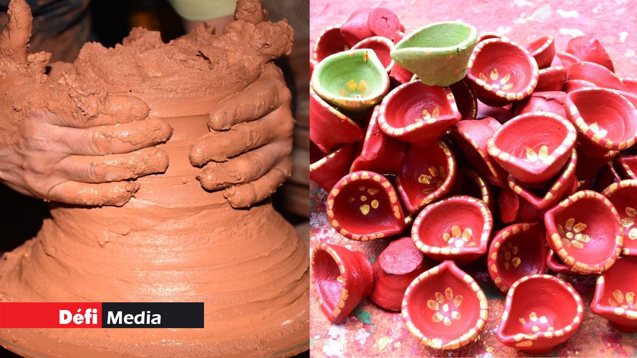 Sculpter la terre n’est pas une mince affaire. Des revendeurs se déplacent jusqu’à Camp-Ithier pour acheter des « diyas » avant de les exposer dans des magasins et des boutiques à travers le pays.