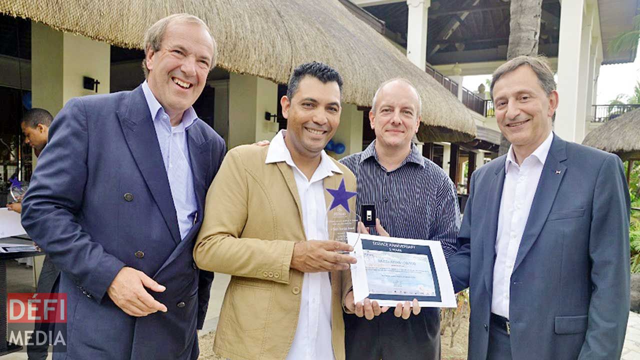 Jan Van der Putten, Vice President Operations of Africa and Indian Ocean, Rajesh Lowtoo, Sous Chef since 5 years, Rodolphe Medard, Executive Chef and Jacques Brune, General Manager.