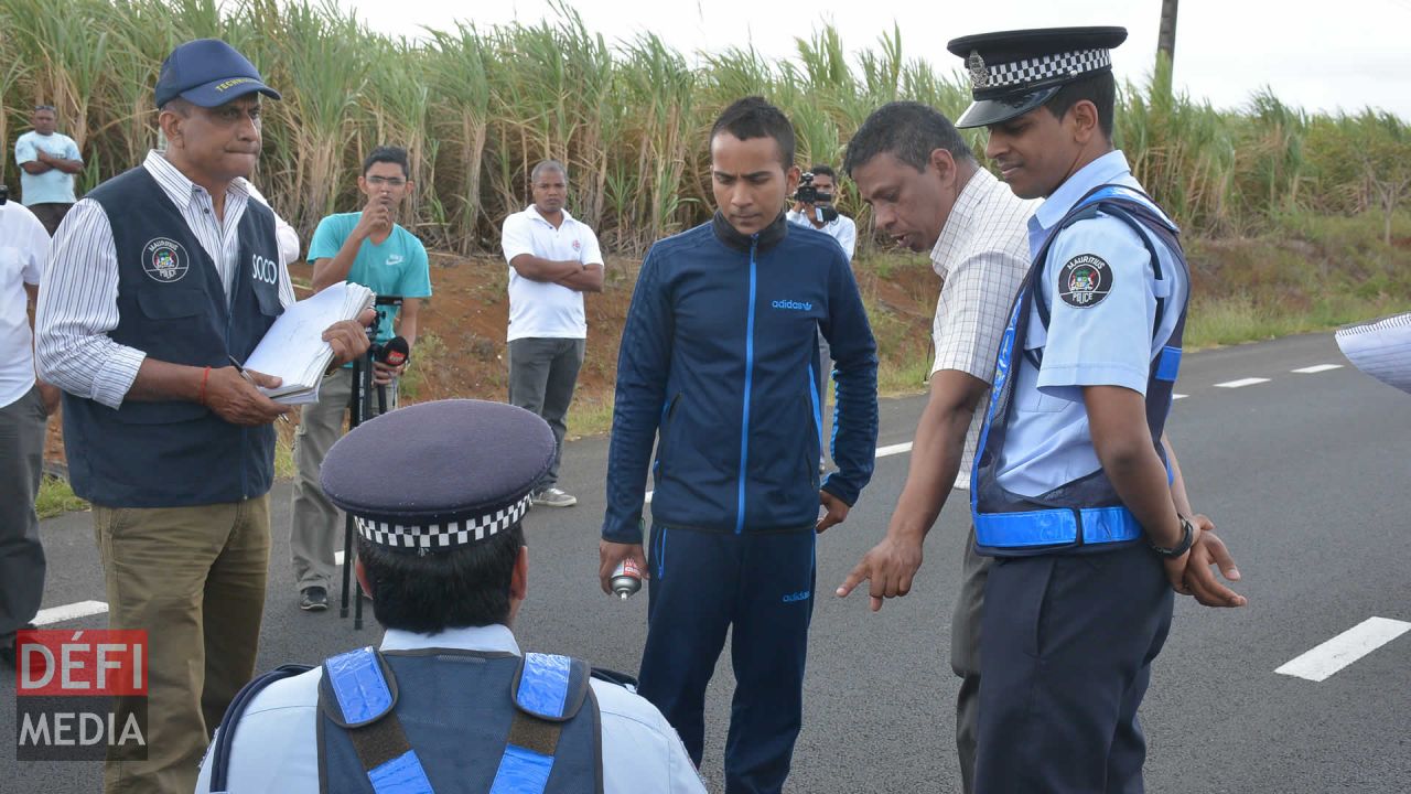 Mathieu Coret sur le lieu
de l’accident fatal.