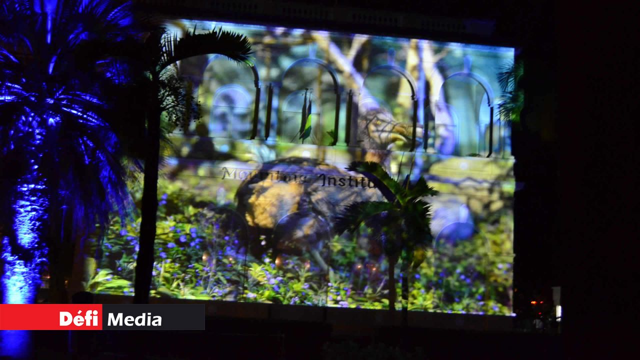 La façade du Musée de Port-Louis a fait office de toile pour des projections.