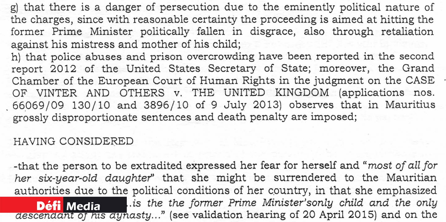 Fac-similé du procès verbal des arguments de Nandanee Soornack devant la Cour d’appel à Bologne (Cliquez sur l'image pour l'agrandir).