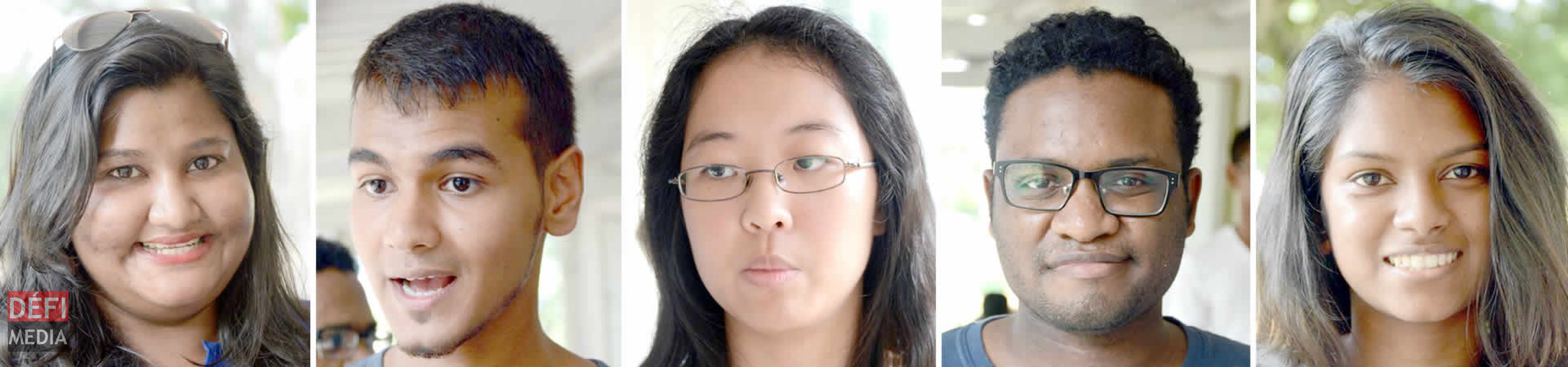 Humeira Kayamdy, Hemandass Aubeeluck, Laura Chan, Jürgen Lasavanne et Megna.