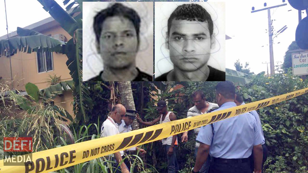 Joseph, un témoin, lors d’une reconstitution de l’électrocution dont ont été victimes ses deux collègues (en médaillon) dimanche.