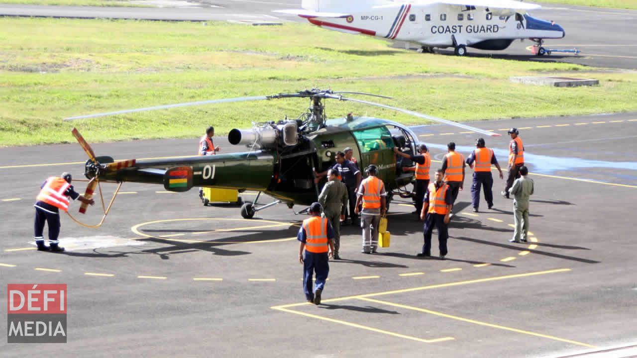 L’hélicoptère Chetak de la Police Helicopter Squadron.