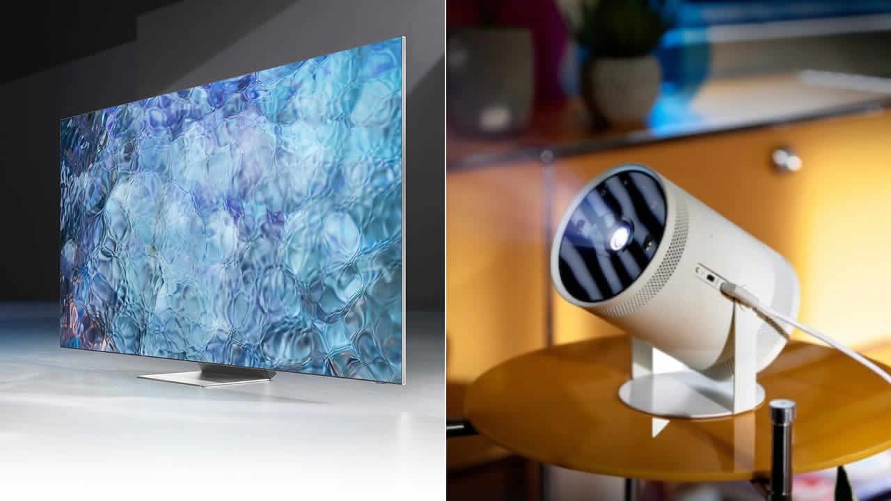 Audiovisual: Samsung launches an 8K Tv set and a transportable projector