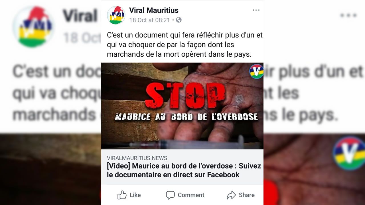 Le film-documentaire du Défi Media Group  « Stop : Maurice au bord de l’overdose » a été plagié.