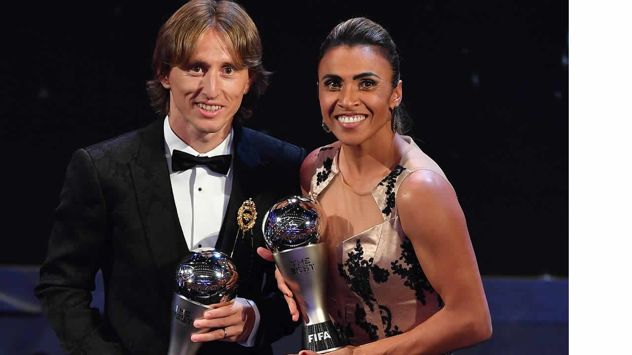 Luka Modric et Marta couronnés.