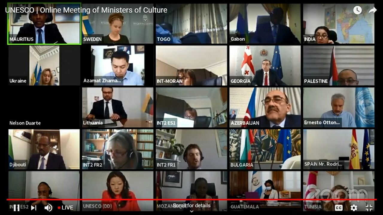 Des ministres de la Culture de plusieurs pays ont participé à ce sommet en ligne.