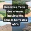 Réserves d’eau : des niveaux inquiétants, sous la barre des 45 %